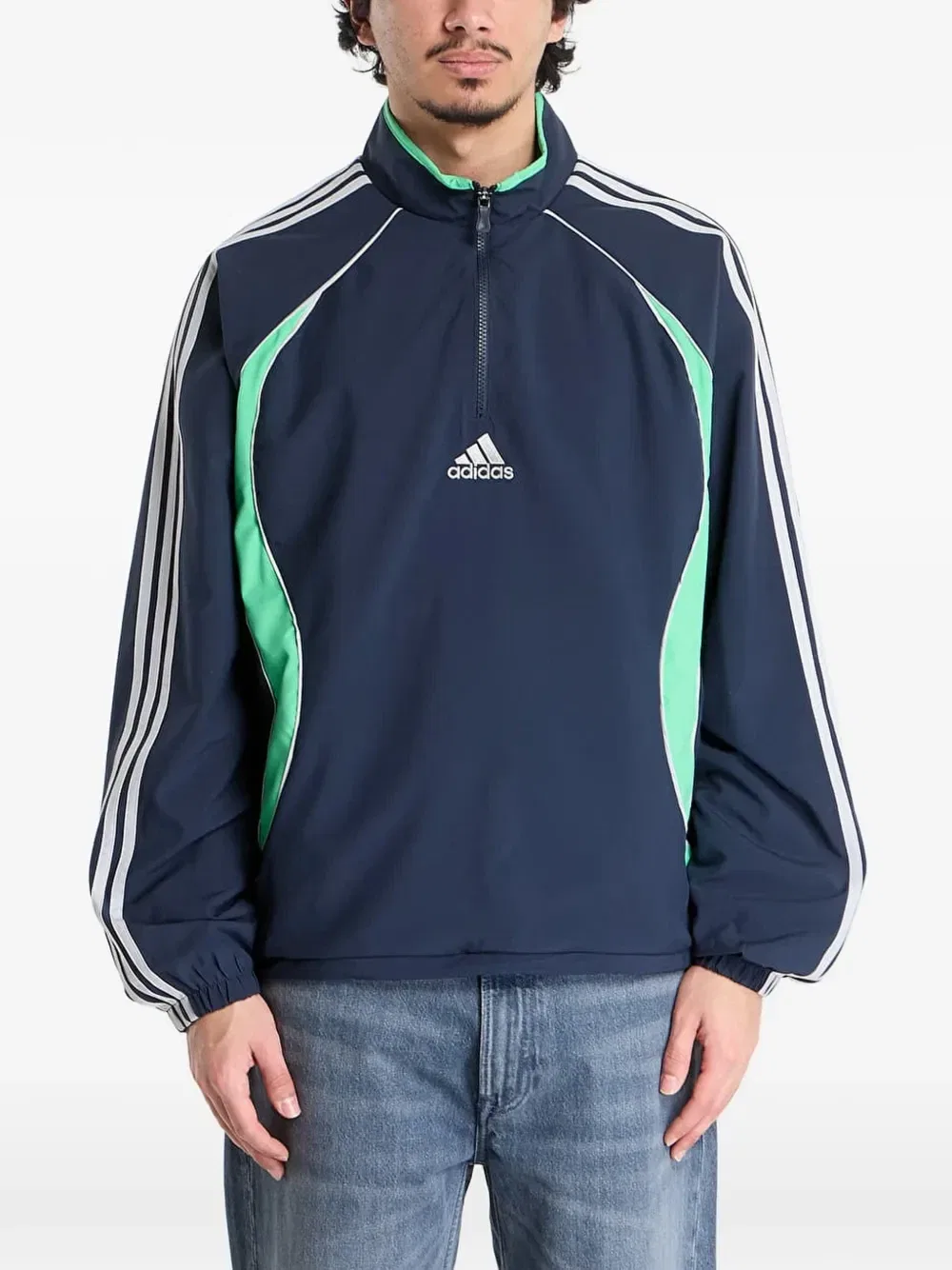 Свитер Teamgeist на молнии до середины груди Adidas, синий