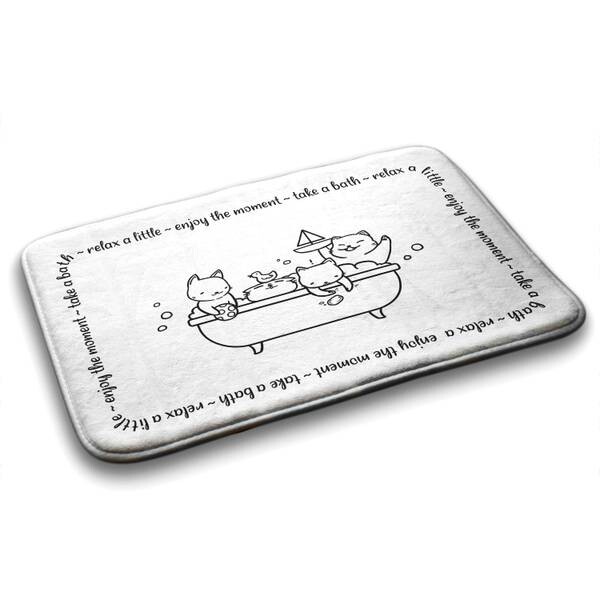 

Коврик для ванной Tulup Katzen Bad, 75x1x75 см, белый