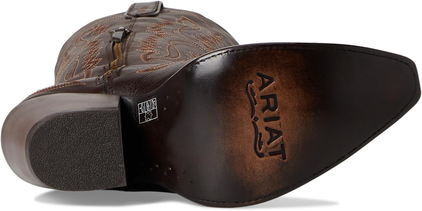 Женские ковбойские сапоги Ariat Casanova кожаные с узором, шоколад — фото 3