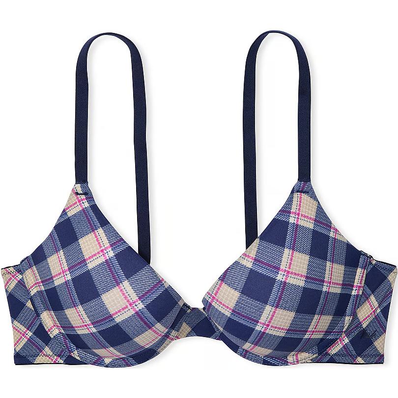 

Бюстгальтер PINK Girlish Victoria's Secret в морскую клетку, синяя клетка/морская клетка