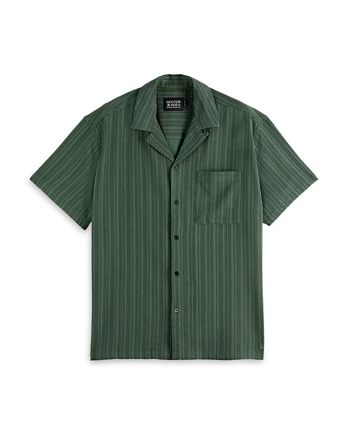 

Тональная полосатая рубашка с коротким рукавом Scotch & Soda, зеленый