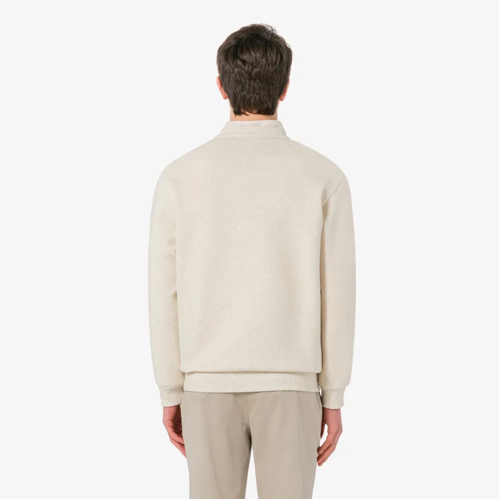 Мужской базовый свитшот Double Face Crew Neck кремовый от Lacoste — фото 3