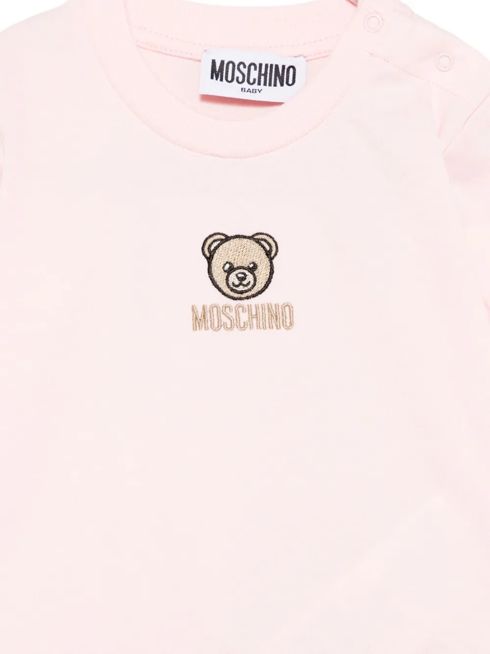 Толстовка с длинными рукавами и вышивкой Тедди Moschino Kids, розовый — фото 3