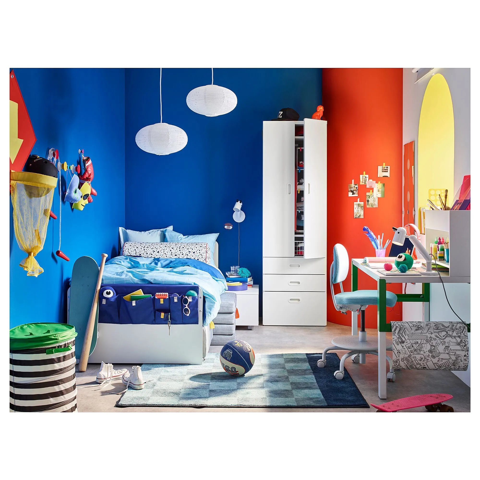 Односпальная кровать, белая, 90x200 см, SLÄKT/LURÖY IKEA — фото 2