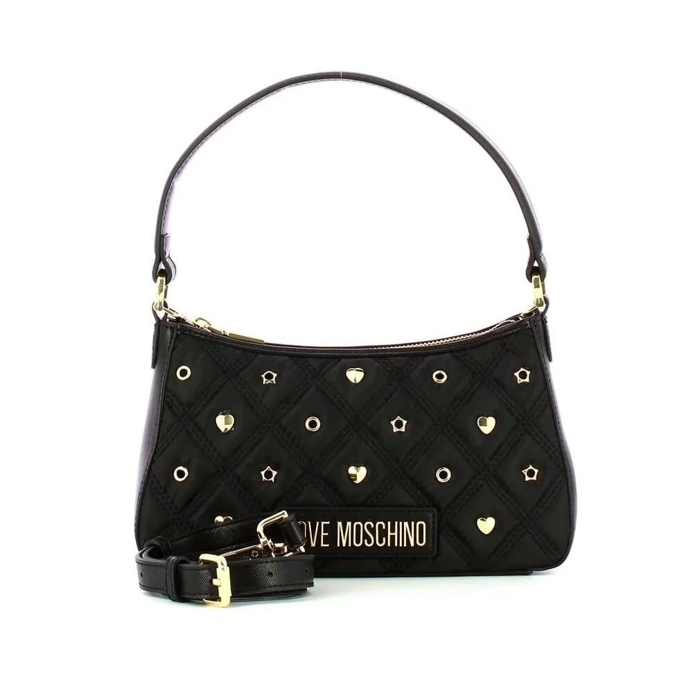 

Шикарная дизайнерская нейлоновая сумка через плечо LOVE MOSCHINO, черный