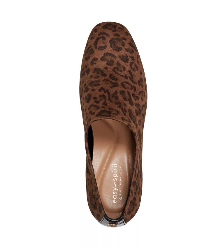 Женские туфли-лодочки Denisa eFlex Knit Block Heel на устойчивом каблуке Easy Spirit, коричневый — фото 4