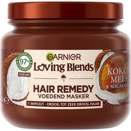 

Маска для волос Loving Blends с кокосовым молоком и макадамией для нормальных и сухих волос 340 мл Garnier