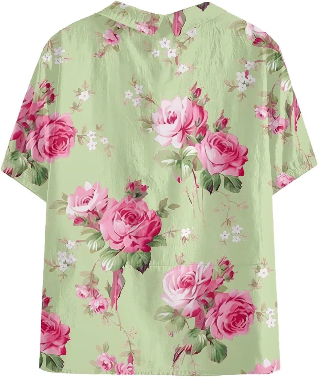 Блуза женская с принтом Vintage Print Cotton & Linen, зеленый — фото 3