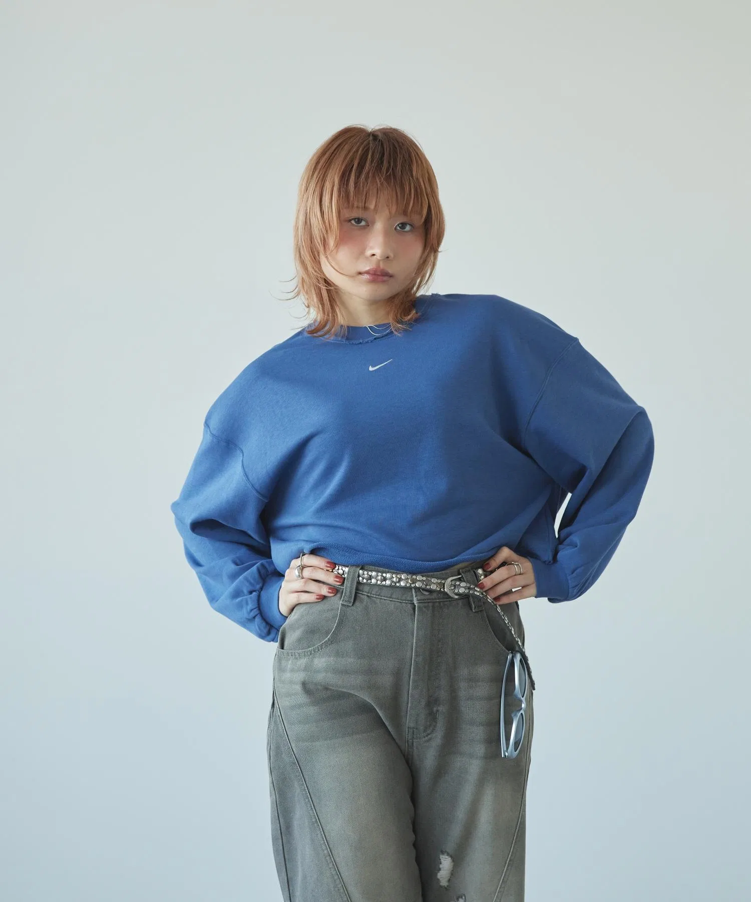 Женская толстовка Nike Sportswear Chill Terry Oversized French Terry с круглым вырезом IF0229-461 Mystic Navy
