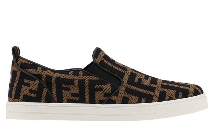 FF LOGO Скейтбординг Кроссовки женские низкие коричневые Fendi — фото 2