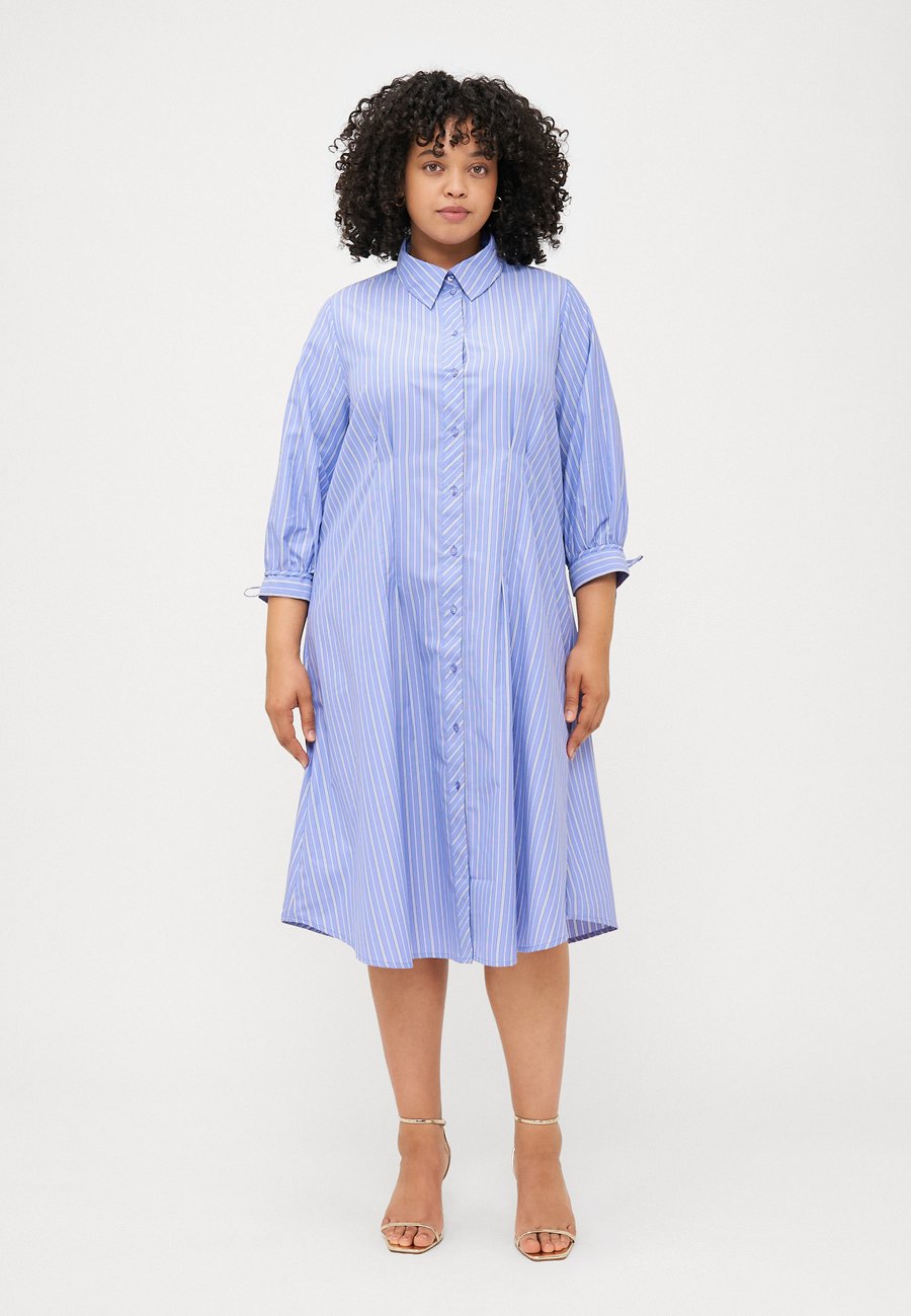 

Платье ONLY Carmakoma CARBJORG 3/4 SHIRT DRESS, Serenity/Light Blue