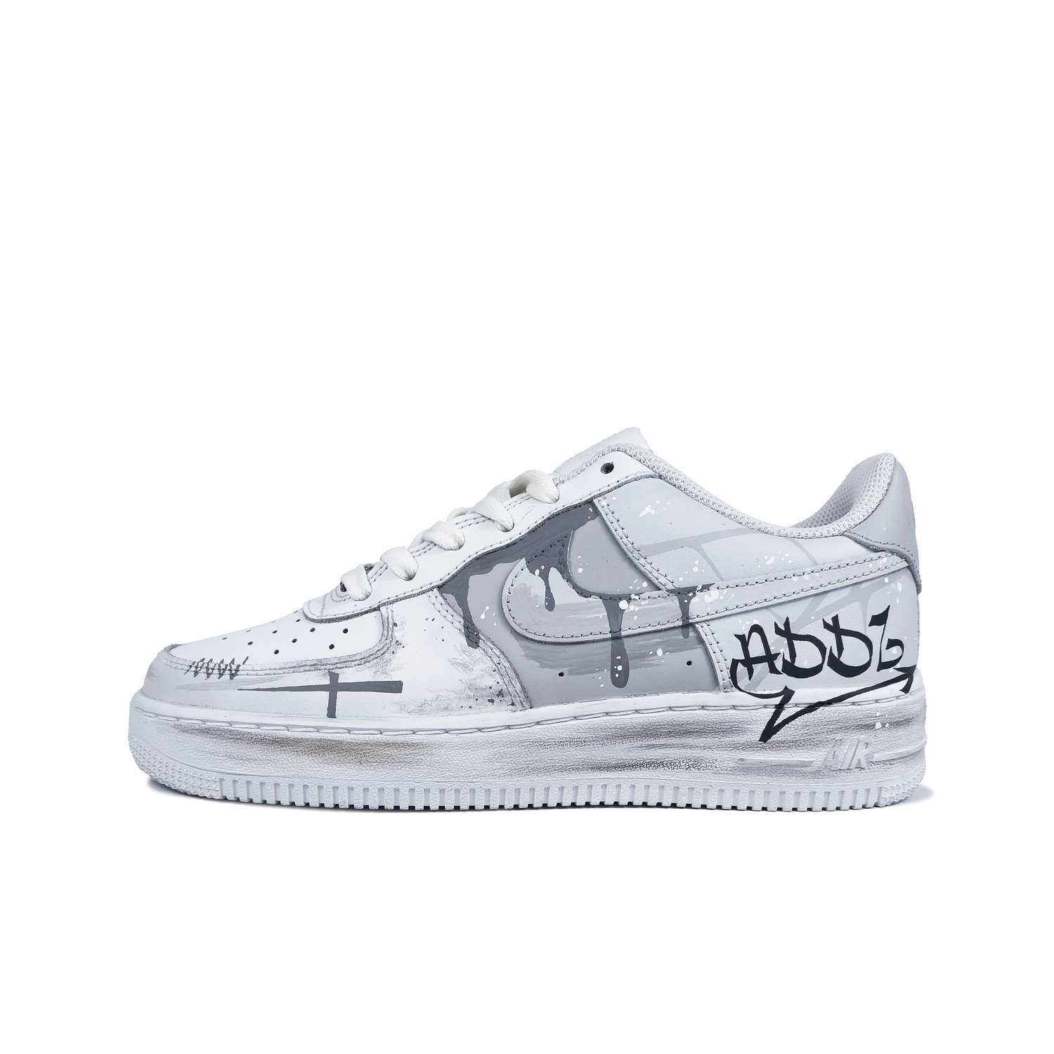 

Кроссовки Nike Air Force 1 противоскользящие износостойкие низкие для скейтбординга унисекс серо-белые, цвет Gray White