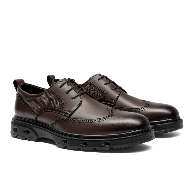 Montagut Повседневные кожаные туфли мужские low top Brown/Black — фото 4