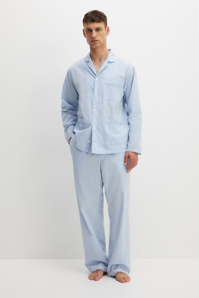 

Хлопковая пижама H&M, голубой
