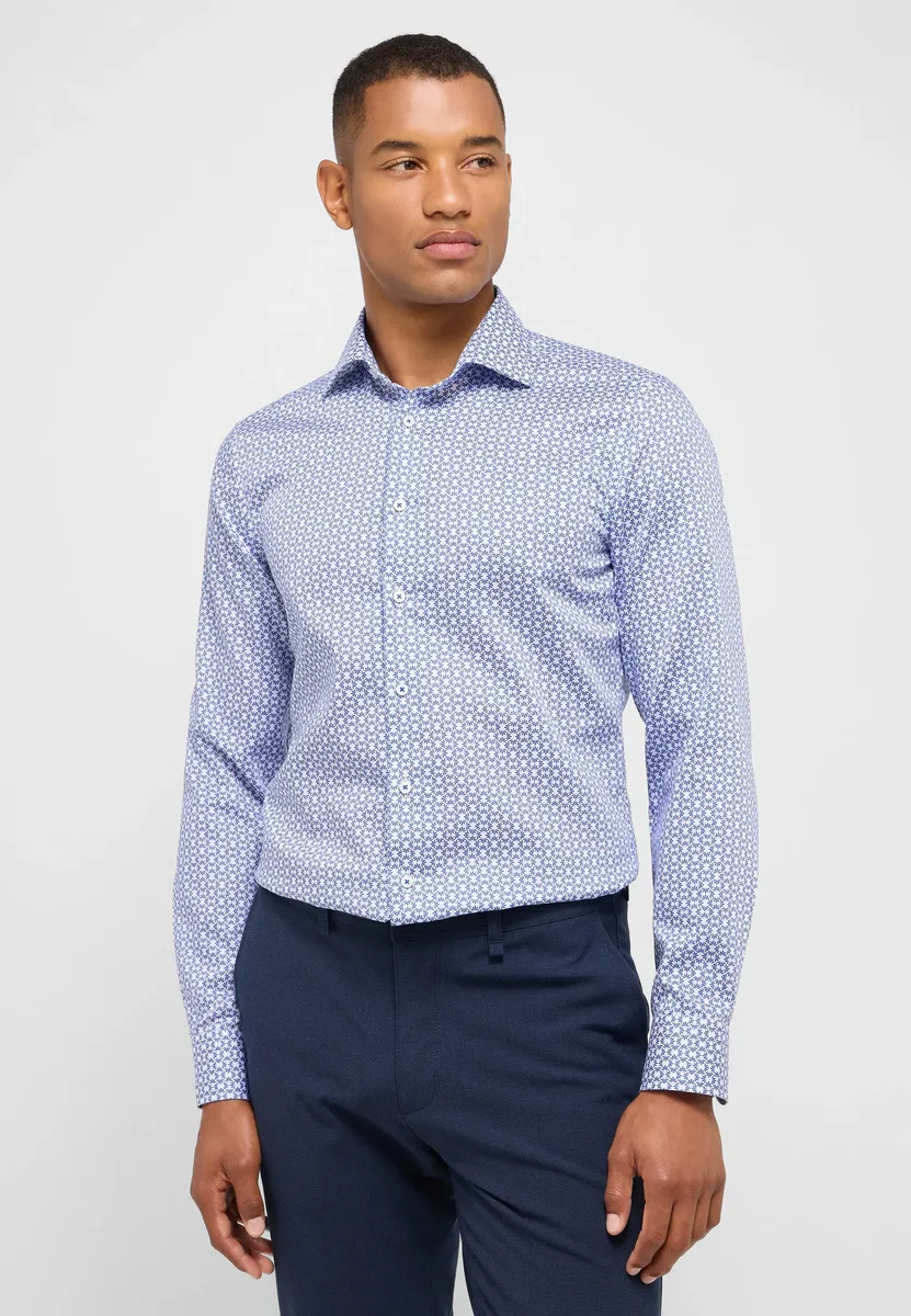 

Рубашка Eterna с длинными рукавами "SLIM FIT", синий