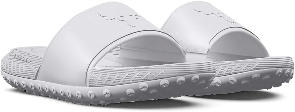 Мужские слайд-сандалии Under Armour Project Rock 3, белый/серый — фото 2
