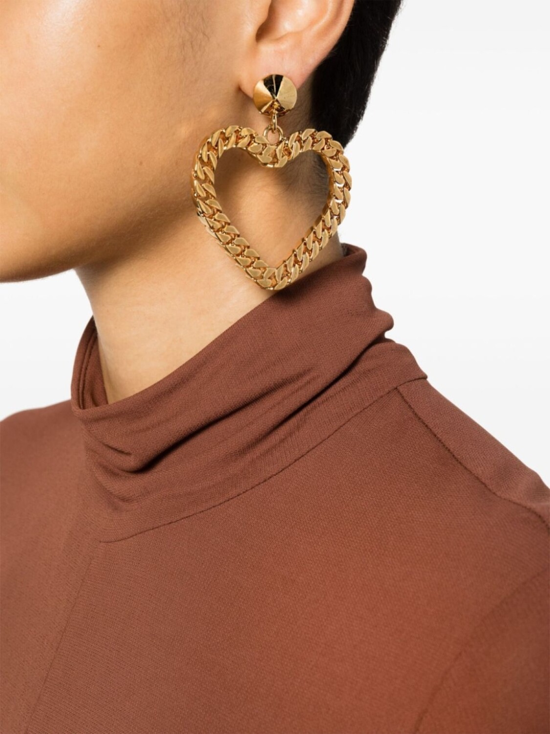 

Серьги-клипсы в форме сердца Moschino, золотой