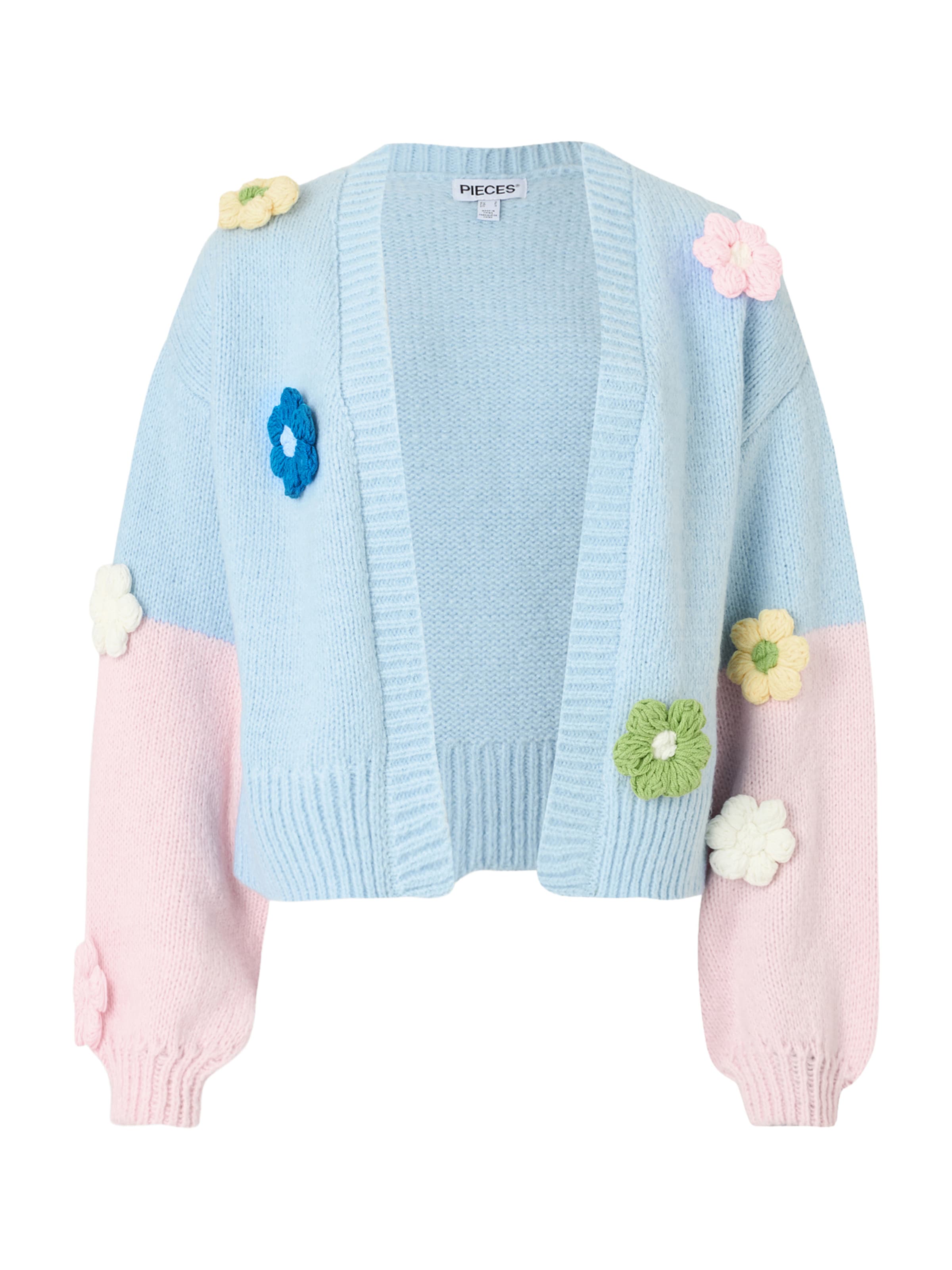 

PIECES Кардиган 'PCJenner' вязаный в цветах небесно-голубой, темно-синий