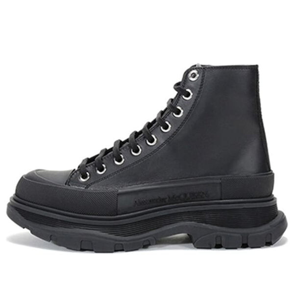 

Кроссовки tread slick lace up boot 'triple black leather' Alexander Mcqueen, черный