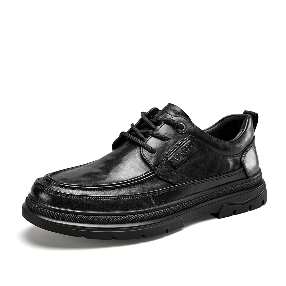 Кожаные повседневные туфли Cow Leather Casual Shoes для мужчин YEARCON, коричневый (standard leather shoe size, suggestion: one size smaller than athletic shoes) — фото 4