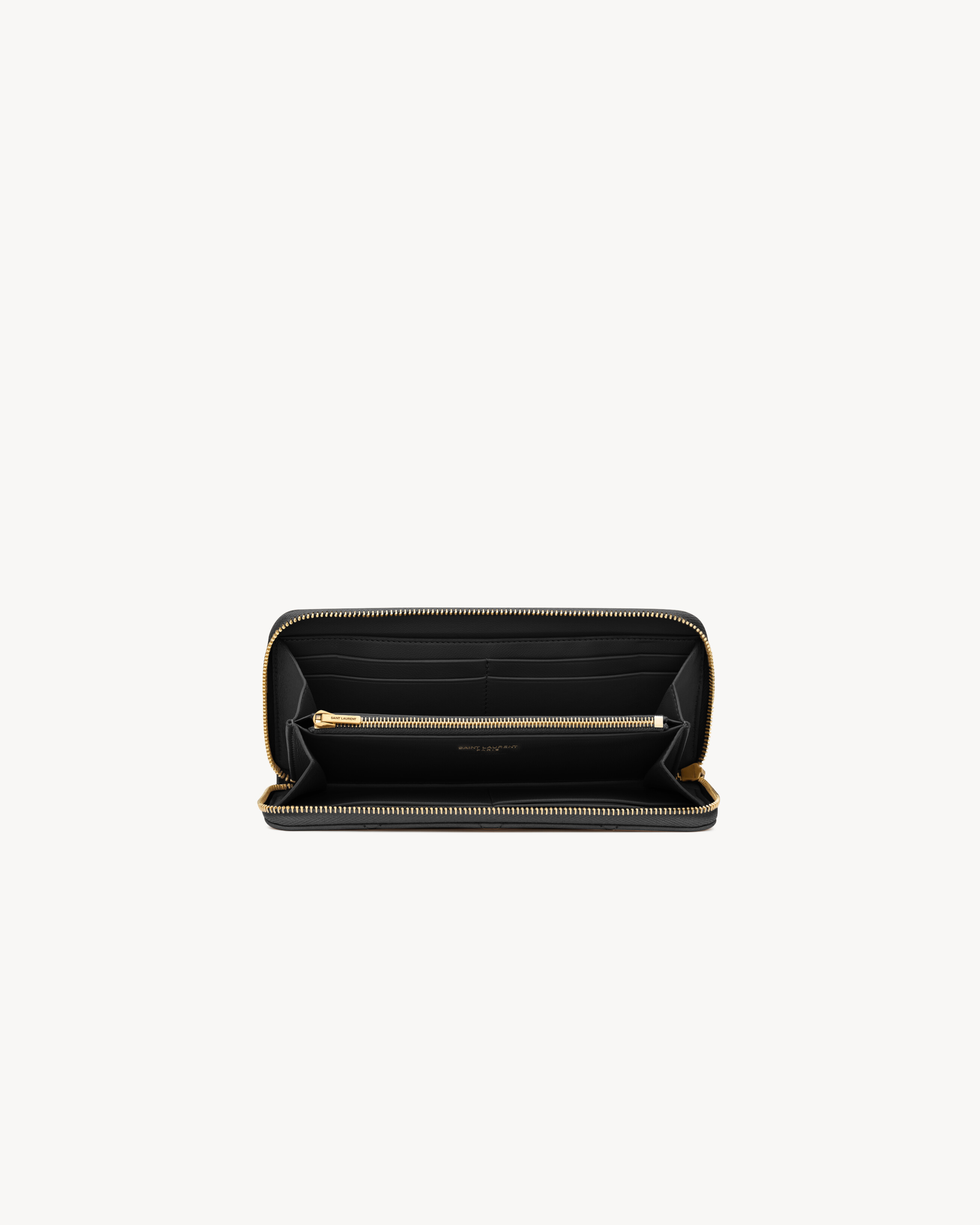 Кошелек на молнии CASSANDRE BIJOU из ягнячьей кожи SAINT LAURENT, черный — фото 4