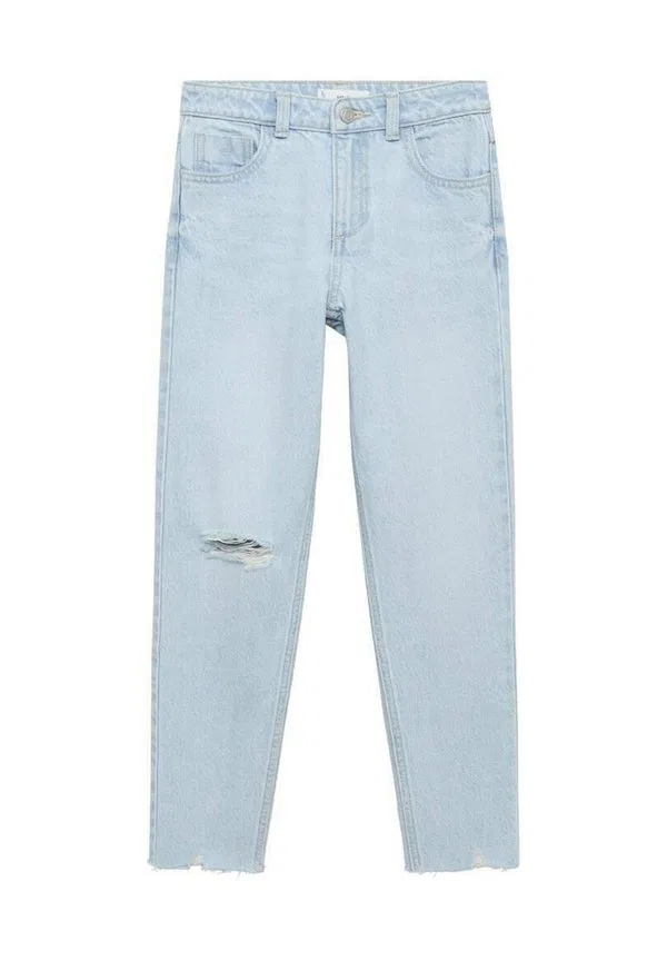 Детские джинсы прямого кроя для подростков Mango Kids, Light Blue — фото 3