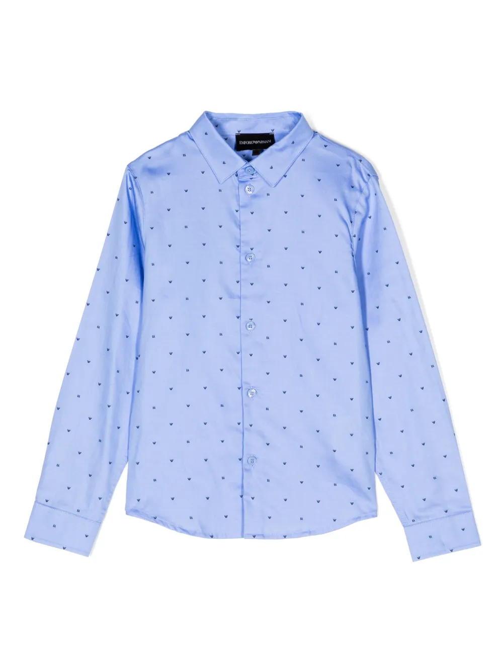 

Рубашка с жаккардовым логотипом Emporio Armani Kids, синий