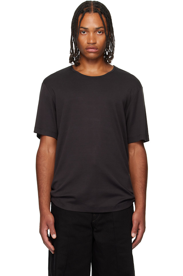 

Lemaire Черная ребристая футболка