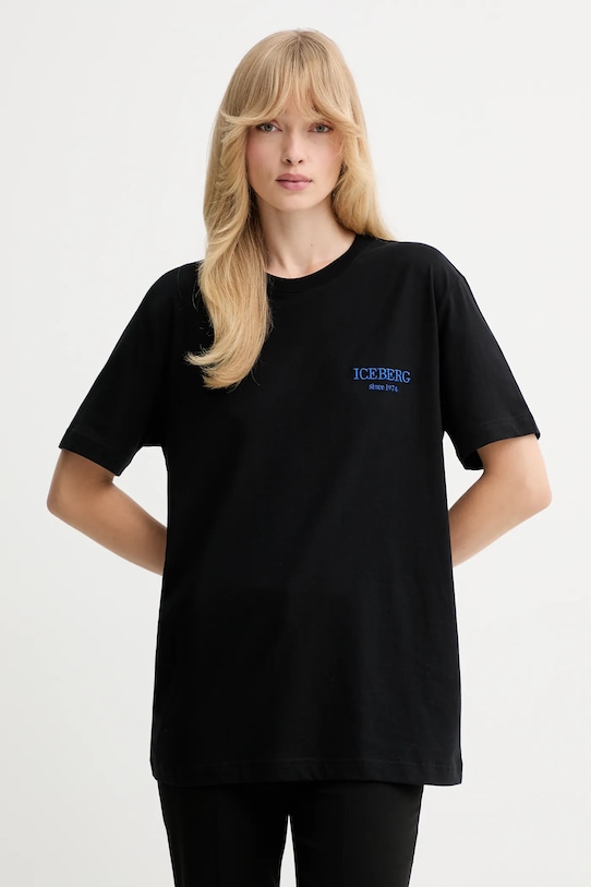 

Хлопковая футболка Iceberg, черный
