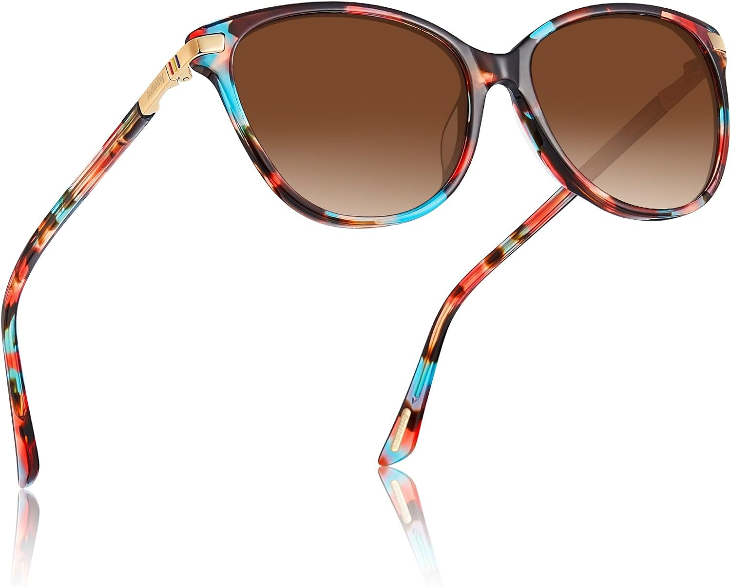 

Женские солнцезащитные очки AVAWAY «кошачий глаз» с поляризацией - стильная оправа из ацетата с защитой от УФ-излучения UV400 для вождения, путешествий и летних прогулок, B7: Red Tortoise + Gradient Brown Lens