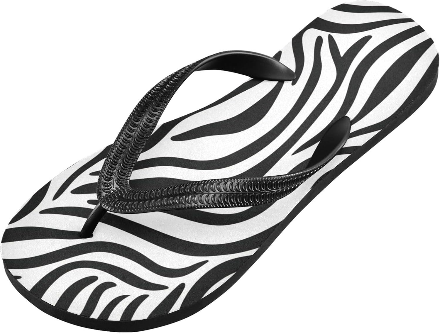 

Женские пляжные летние повседневные шлепанцы UMIRIKO с зебровым принтом, черно-белые, быстро сохнущие, тапочки для мужчин A2301224