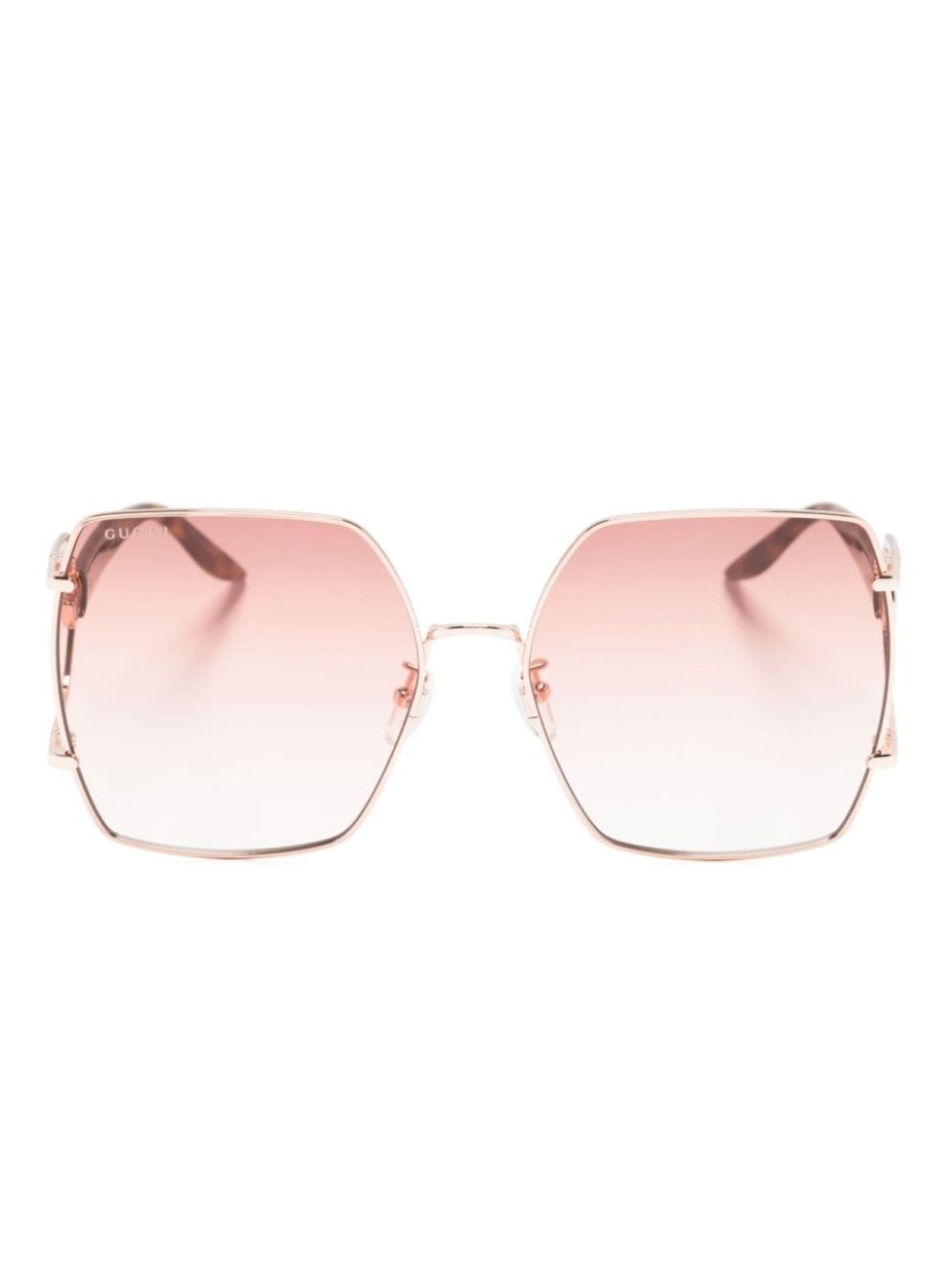 

Gucci Eyewear солнцезащитные очки в массивной оправе с логотипом Double G, золотистый