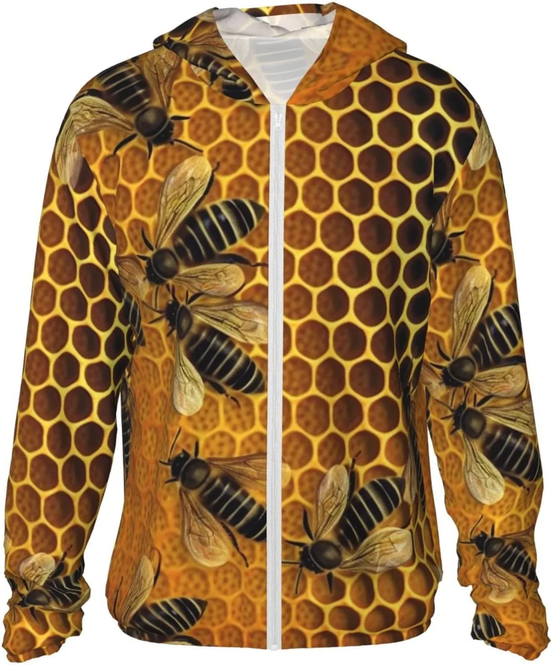 

Мужская куртка с капюшоном UPF 50+ Bees on hive HJTRW