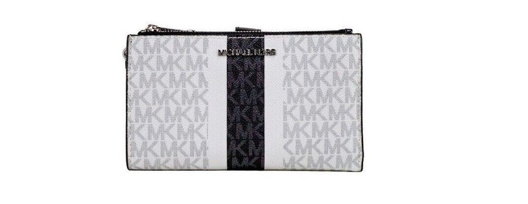 

Кошелек на запястье Jet Set Optic White Multi Striped PVC Large Double Zip Michael Kors