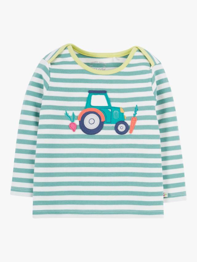 

Детский топ с аппликацией бобби Frugi, цвет Moss/Multi