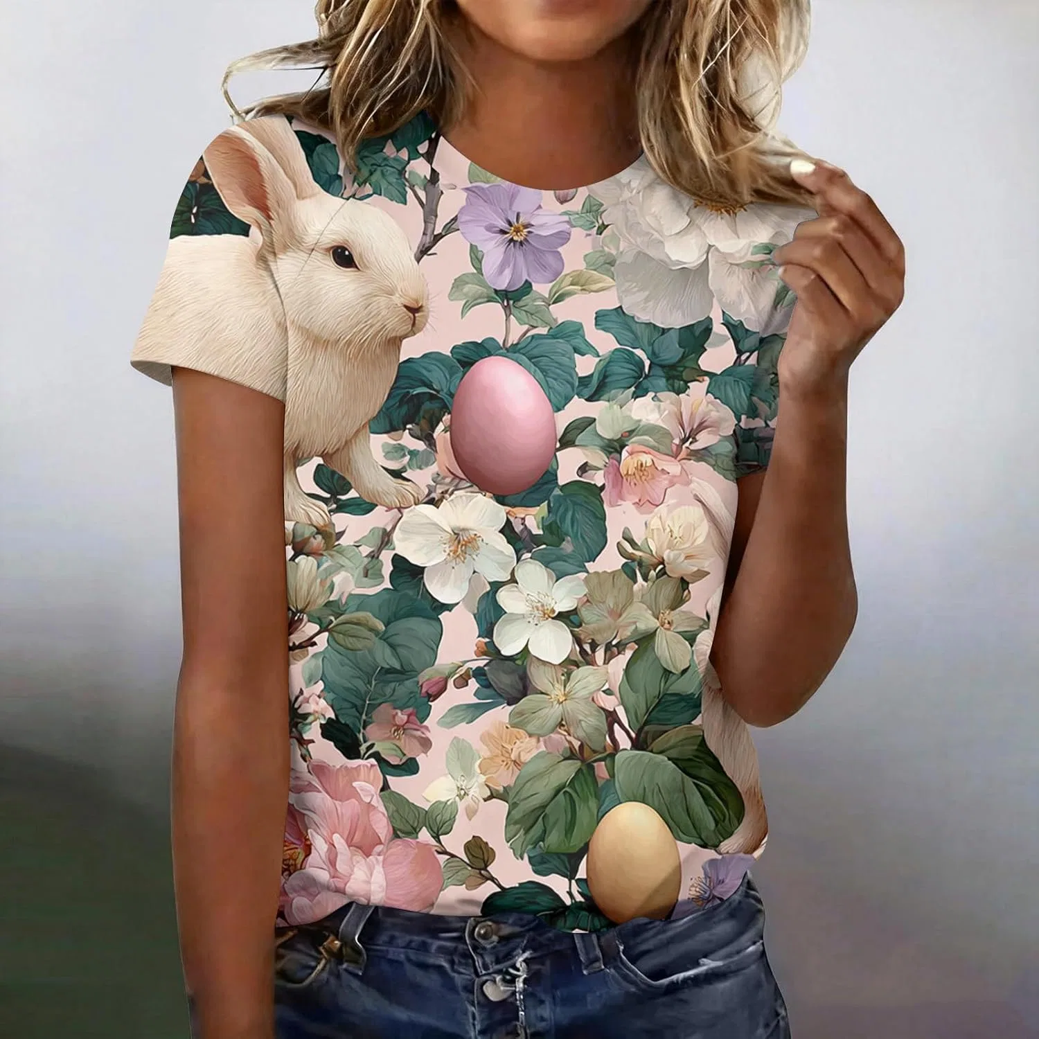 Футболка с коротким рукавом, Easter принт, мультиколор — фото 2