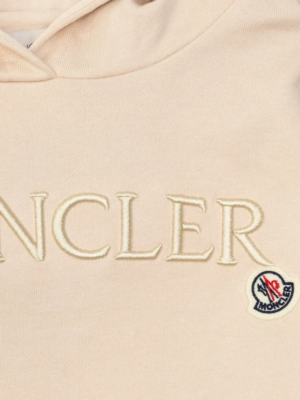 Толстовка с вышитым логотипом Moncler Enfant, бежевый — фото 4
