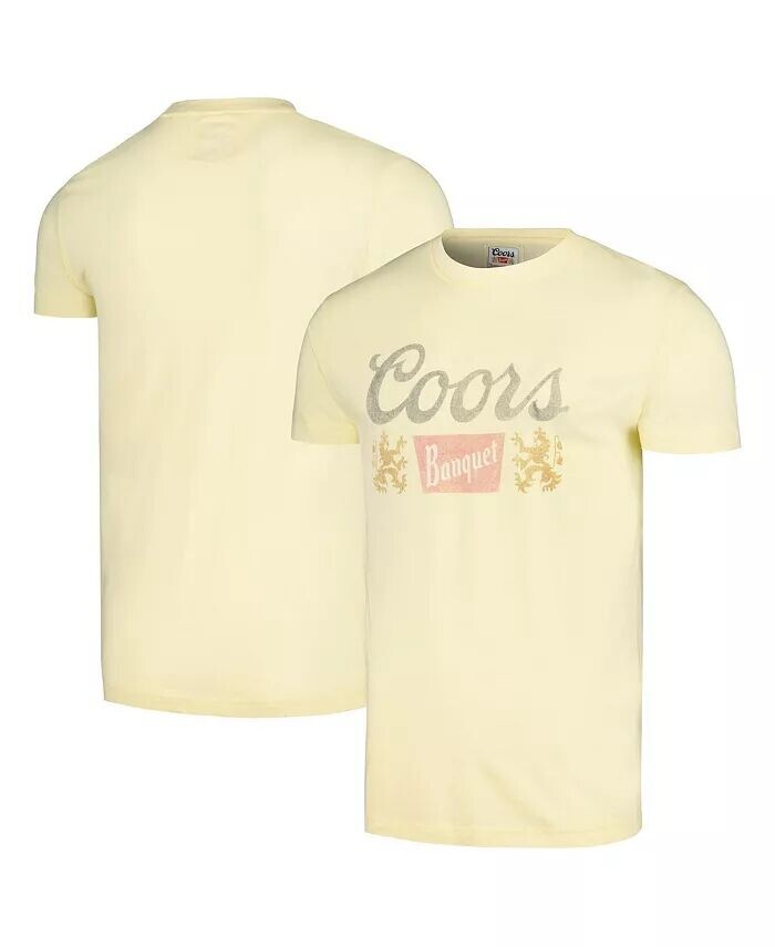 

Мужская желтая рваная футболка Coors в винтажном стиле Fade American Needle, желтый