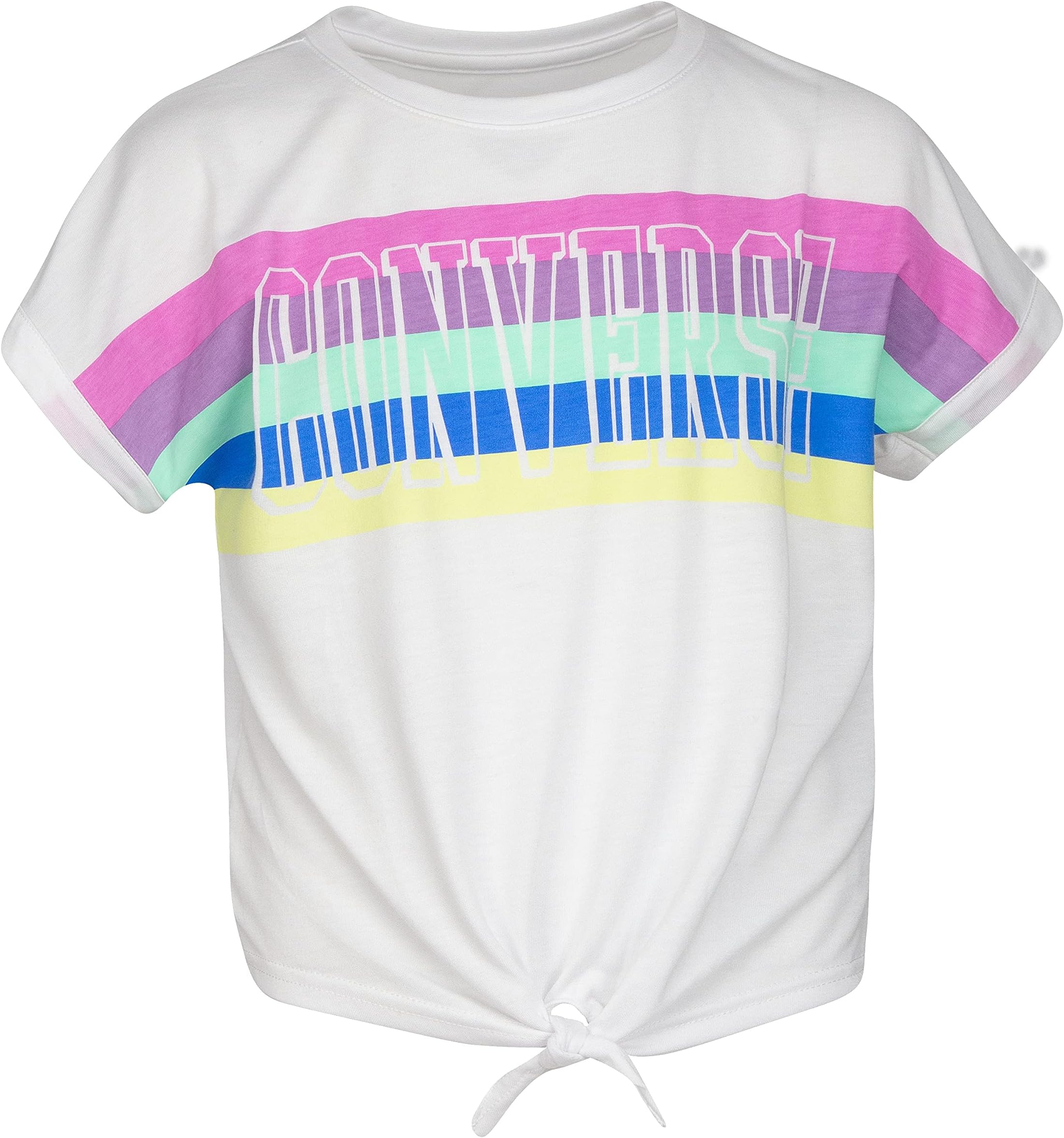 

Топ Converse Kids Striped Front Tie Top (Big Kids), белый