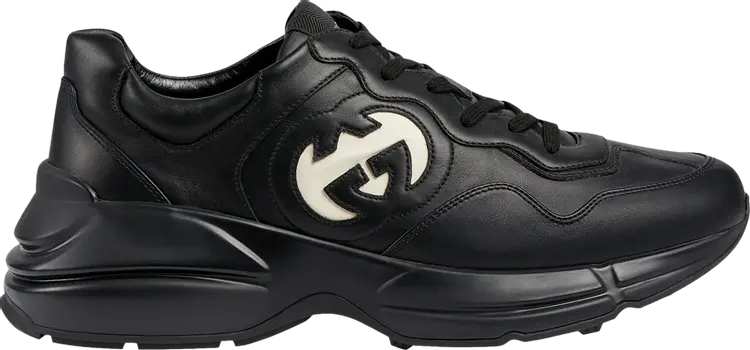 

Кроссовки Gucci Rhyton 'Interlocking G - Black Ivory', черный