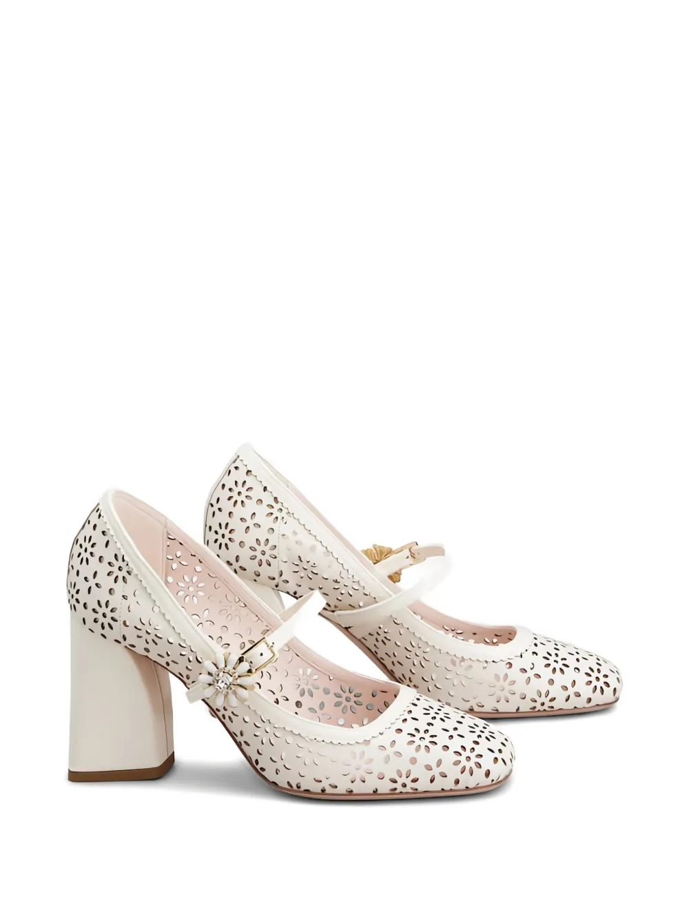Туфли Très Vivier на блочном каблуке с цветочным принтом 85 мм Roger Vivier — фото 2