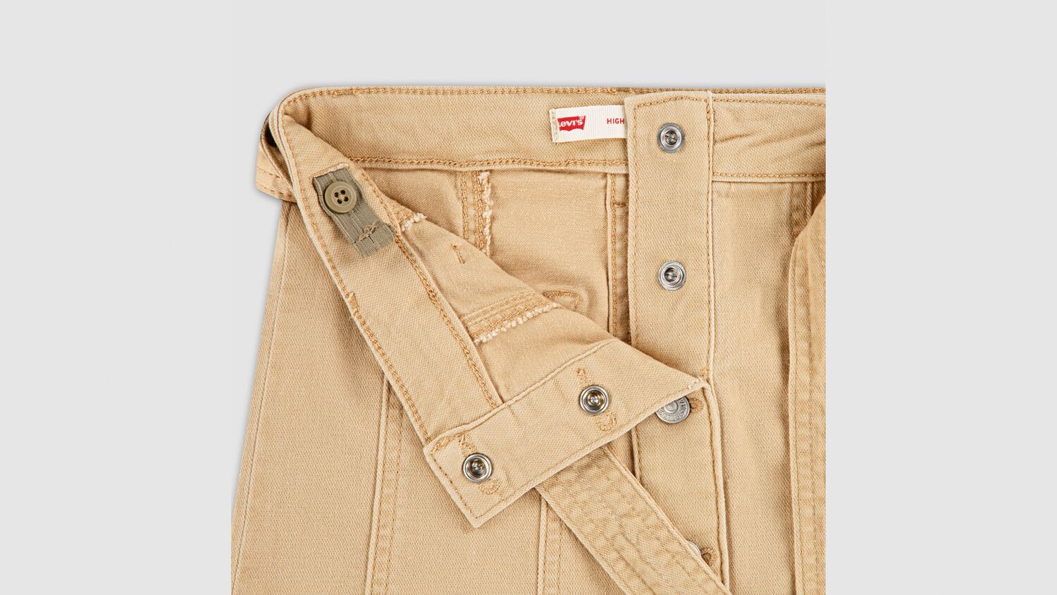 Юбка А-силуэта с атласным поясом для маленьких девочек 4-6 лет Levi's, Curds And Whey - Beige — фото 3