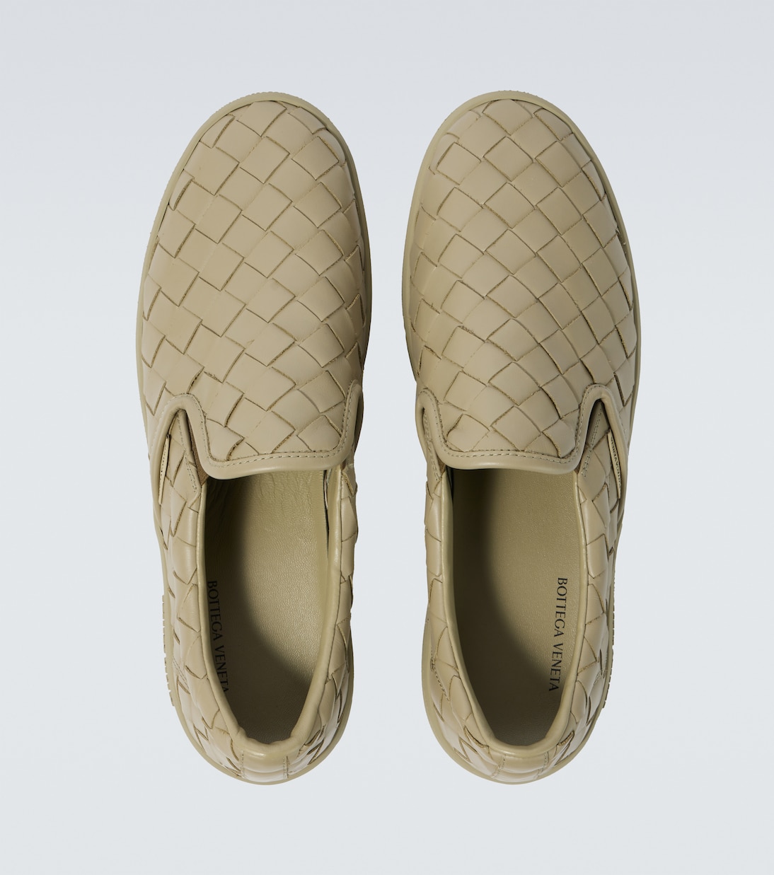 Кроссовки Sawyer из кожи Intrecciato Bottega Veneta, Travertine — фото 4