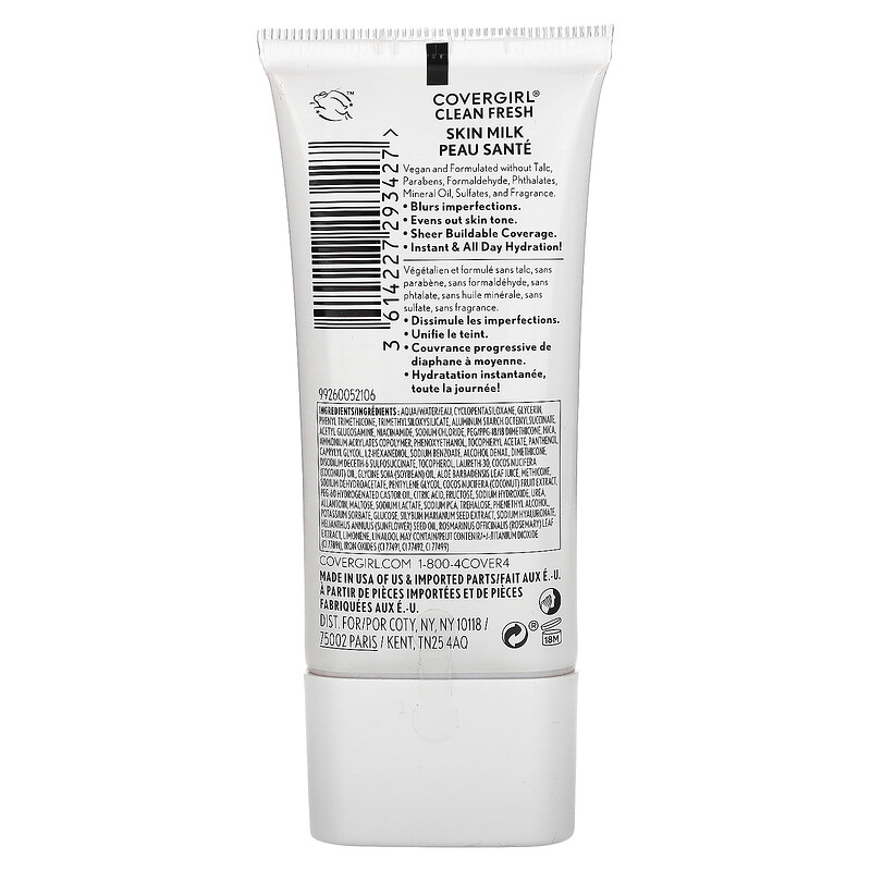 Covergirl, Clean Fresh, Skin Milk, питательный тональный крем, оттенок 580 загар, 30 мл (1 жидк. унция) — фото 2