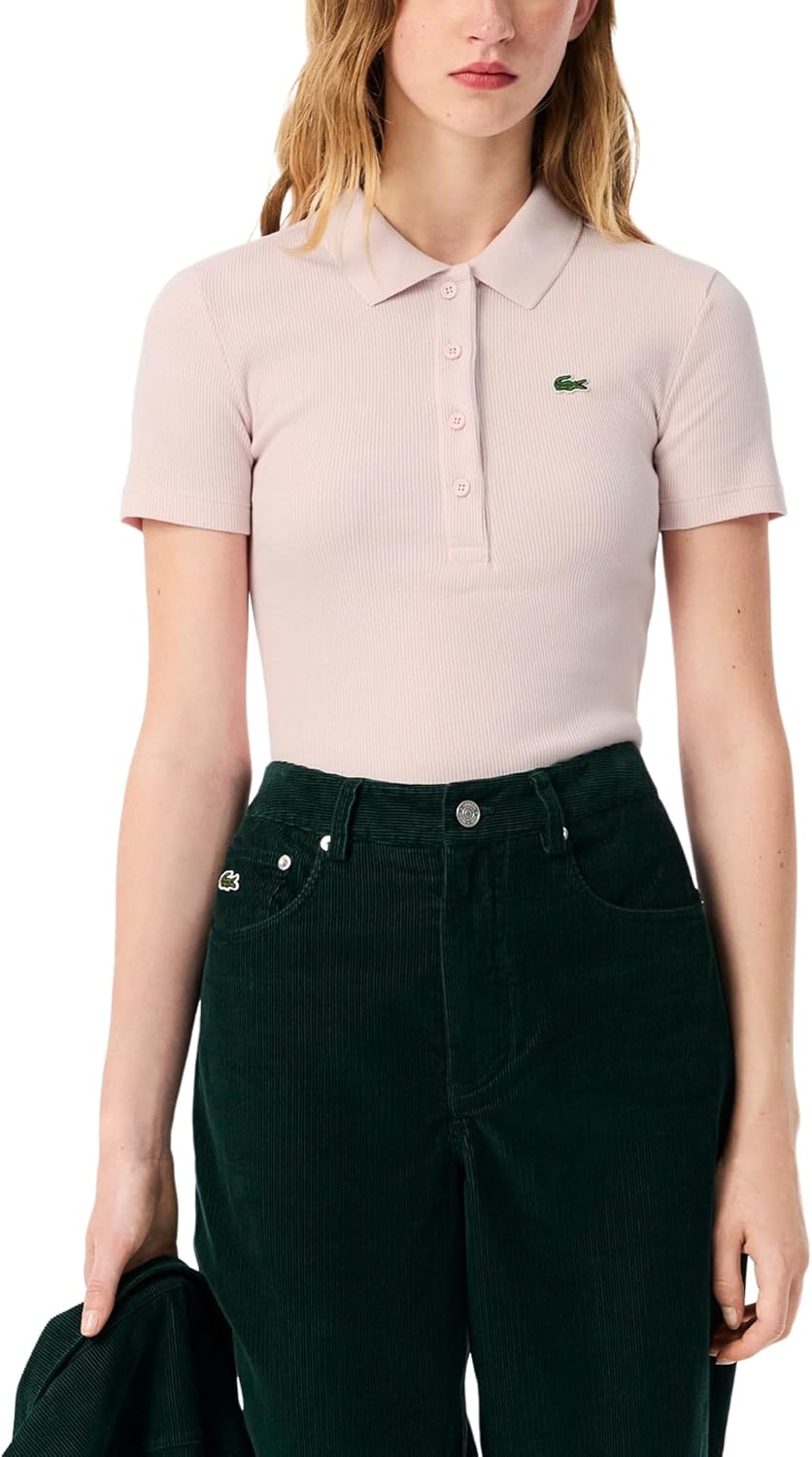 

Женская приталенная хлопковая поло Lacoste L.12.d с рубчиком, Nidus