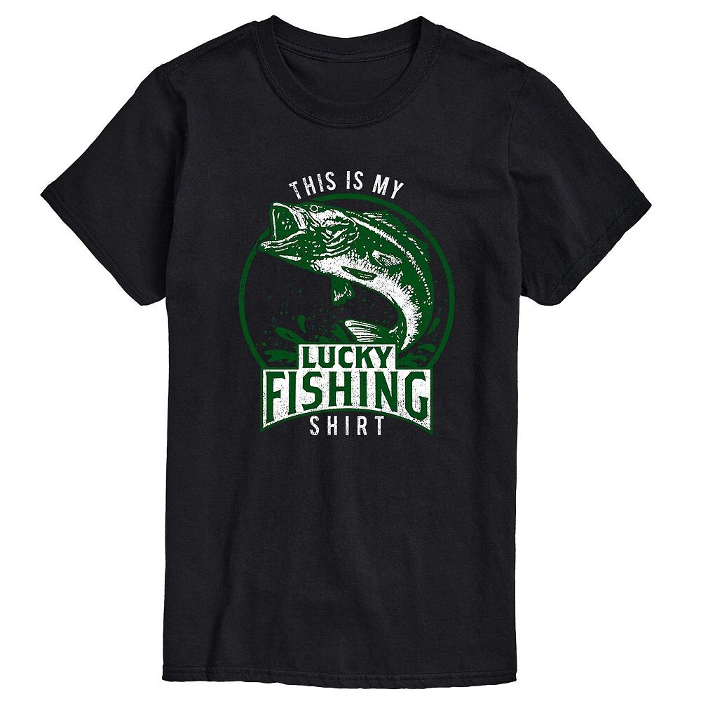 

Футболка с рисунком Big & Tall Lucky Fishing Shirt Licensed Character, черный