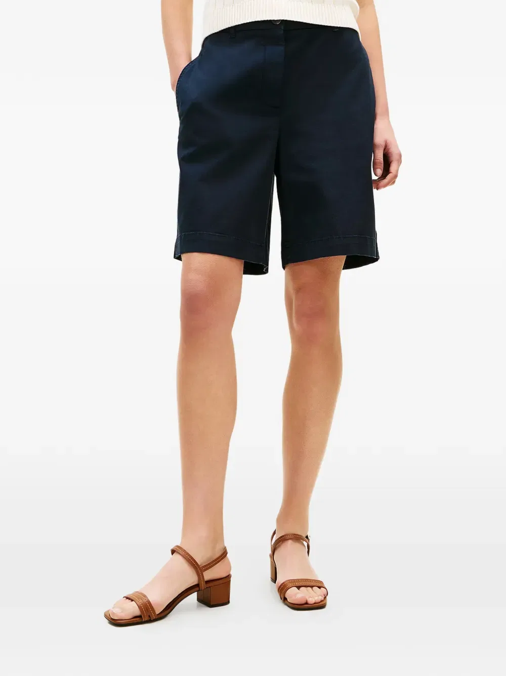 Выстиранные обычные шорты-чиносы Tommy Hilfiger, синий — фото 3