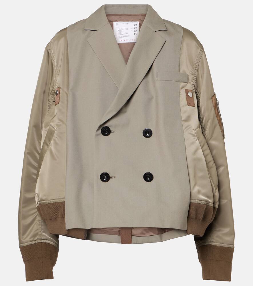 

Двубортная курка-бомбер Sacai, Taupe