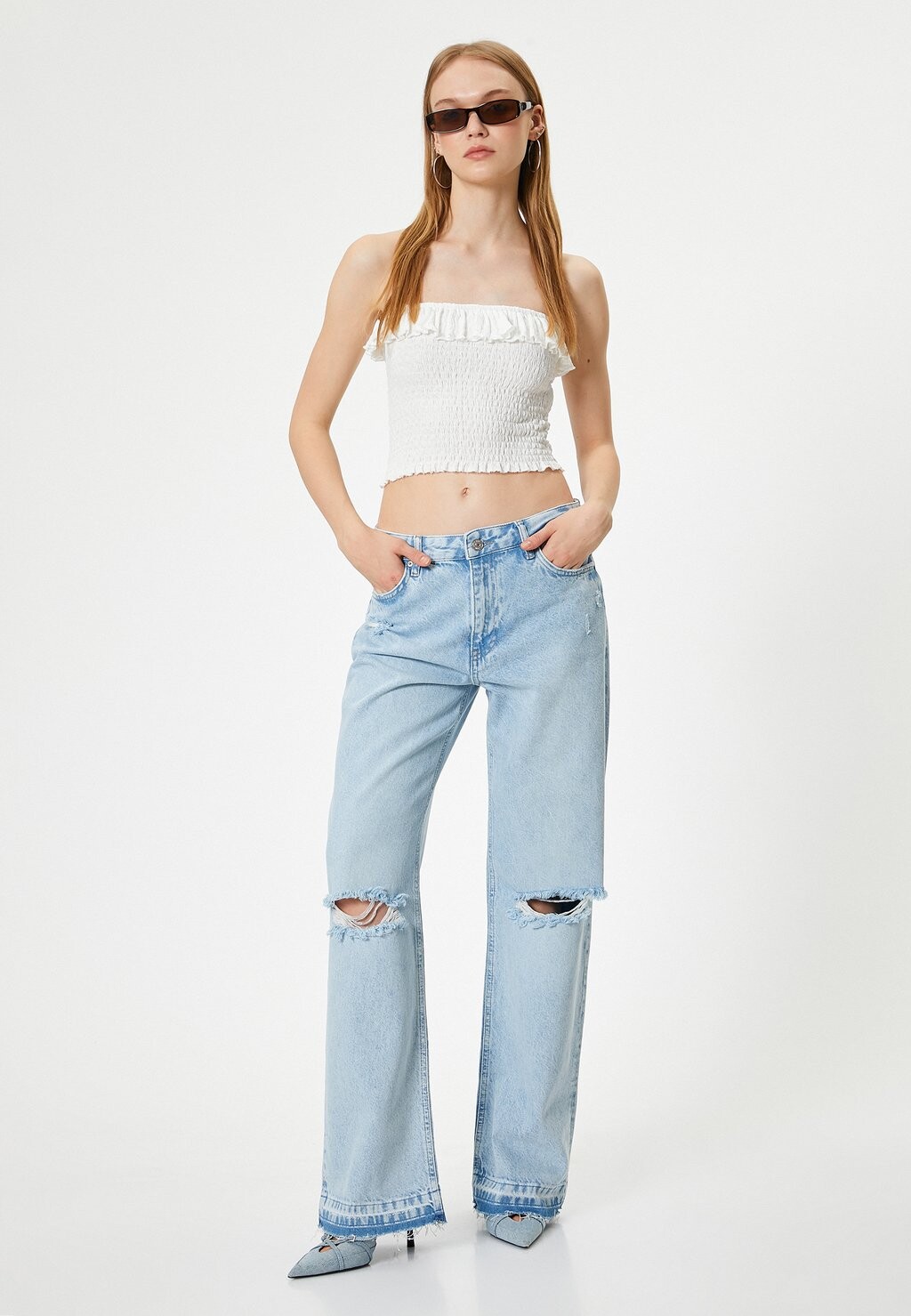 

Расклешенные джинсы WIDE LEG Koton, светло-голубой