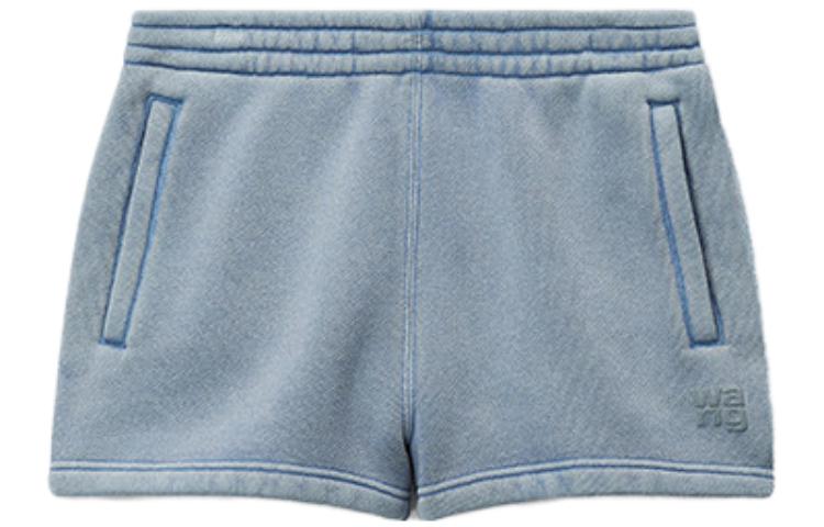 

Мини-шорты с принтом логотипа Alexander Wang, байкерские серые